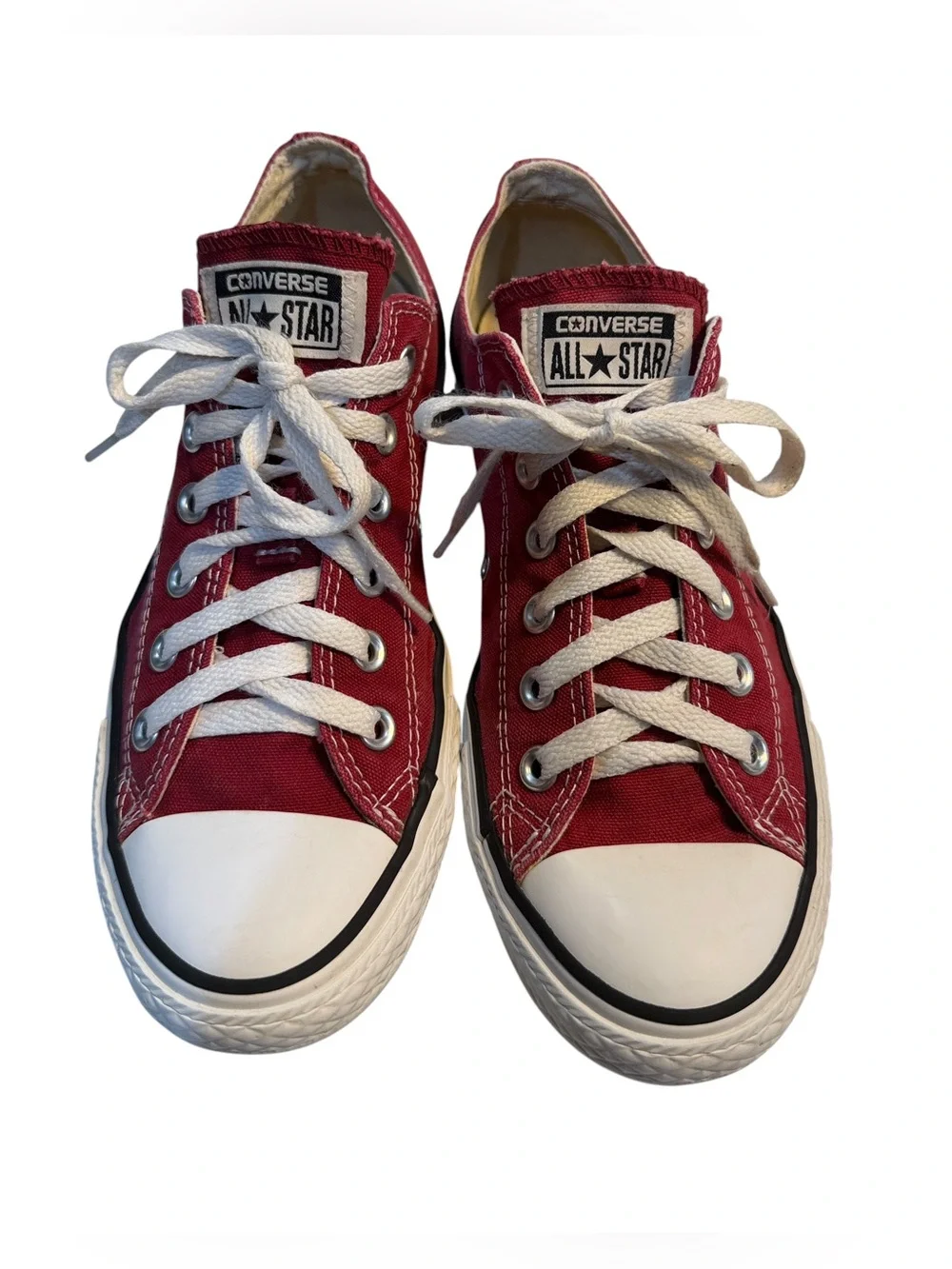 Converse Chuck Taylor Red Low Top Sneakers Women 9 Men 7 Americana Classic - Picture 3 of 11
